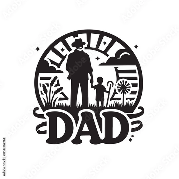 Obraz Dad Svg silhouette vector design