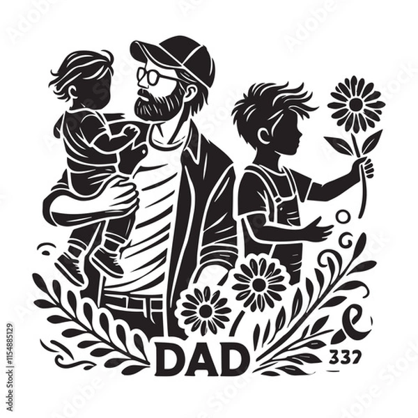Obraz Dad Svg silhouette vector design