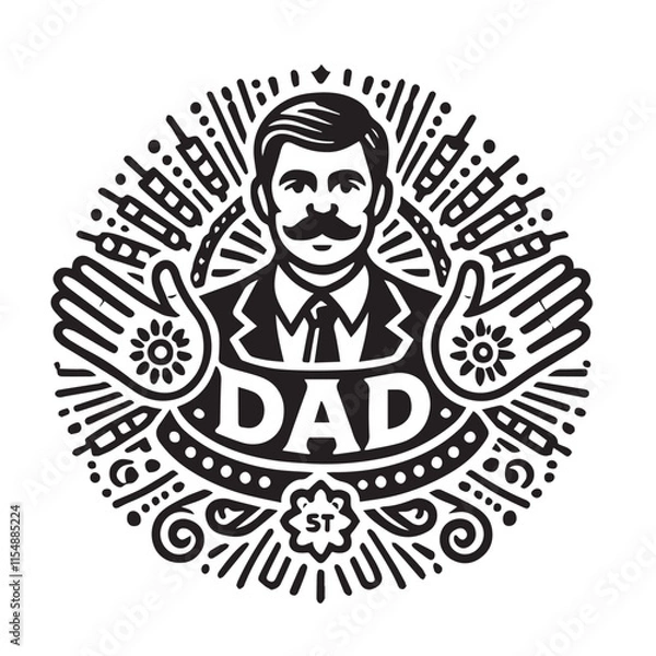 Obraz Dad Svg silhouette vector design