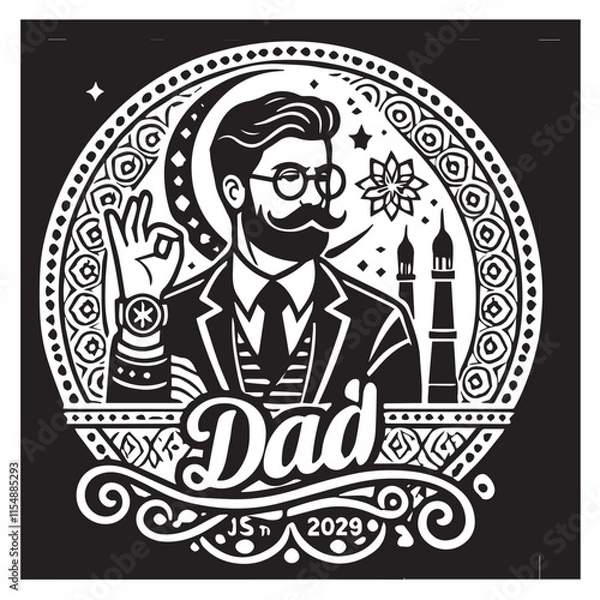 Obraz Dad Svg silhouette vector design