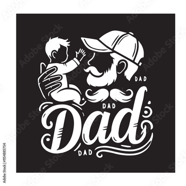 Obraz Dad Svg silhouette vector design