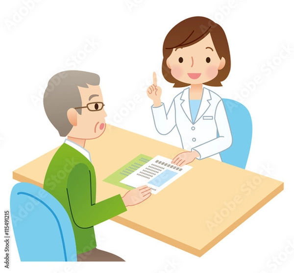 Fototapeta 説明する医者　患者　医療