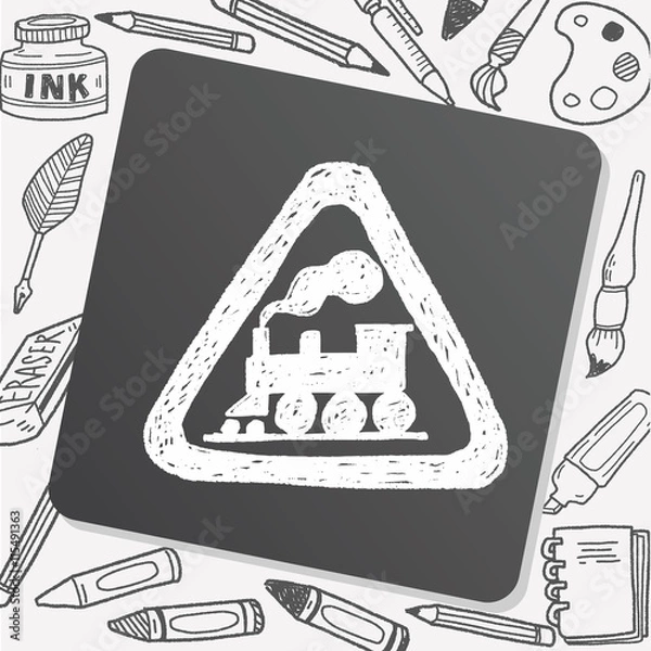 Fototapeta train doodle