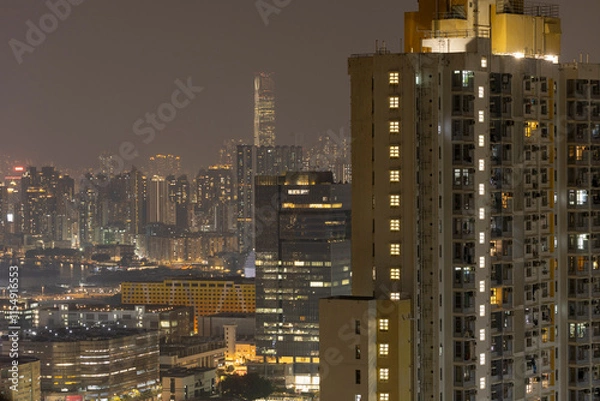 Fototapeta DEC 20 2024,Hong Kong.Dense residential area in Hong Kong