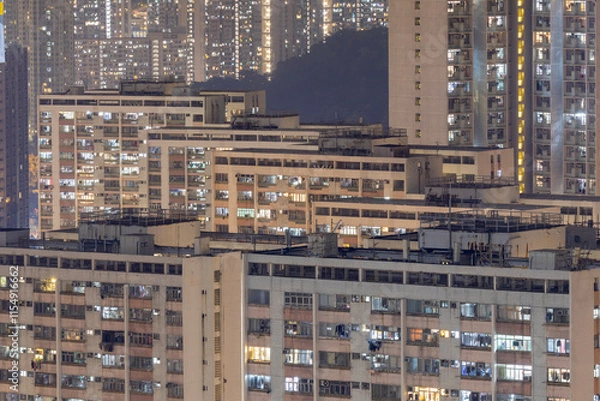 Fototapeta DEC 20 2024,Hong Kong.Dense residential area in Hong Kong