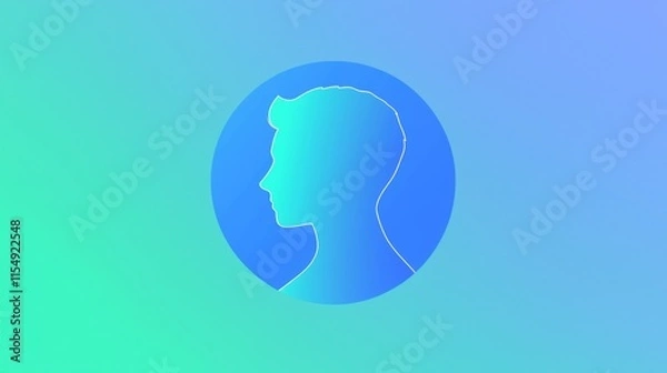 Fototapeta Silhouette of a person set against a gradient background expressing calmness and serenity in design