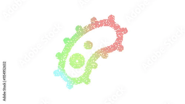 Obraz Icon bacterium is made up of LED square shapes. There are bright diodes and there are black dead diodes