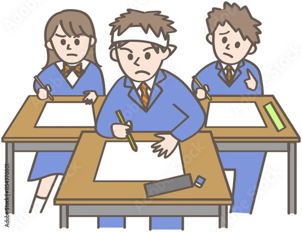 Obraz テスト中の学生たち