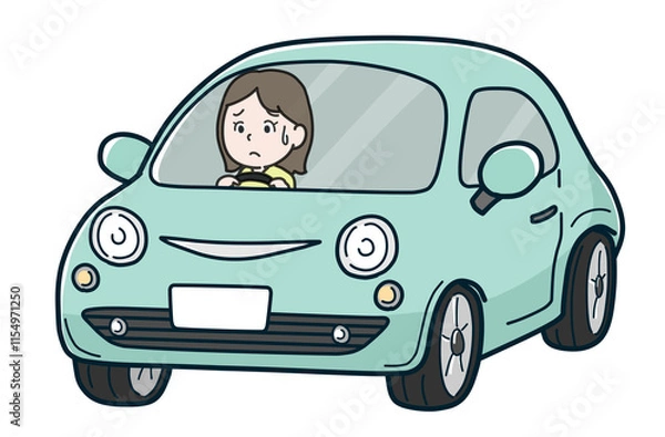 Fototapeta 困っている運転手（カラー）