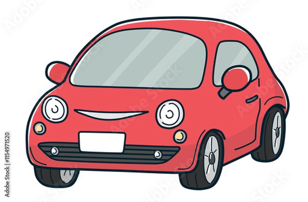 Obraz かわいい車（レッド）