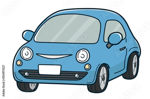 Obraz かわいい車（ブルー）