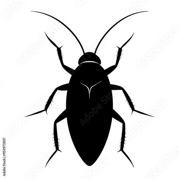 Obraz Cockroach Silhouette vector illustration