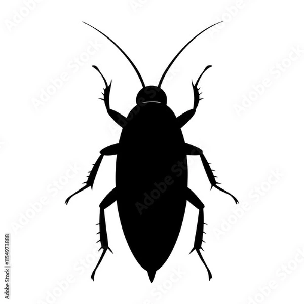 Obraz Cockroach Silhouette vector illustration