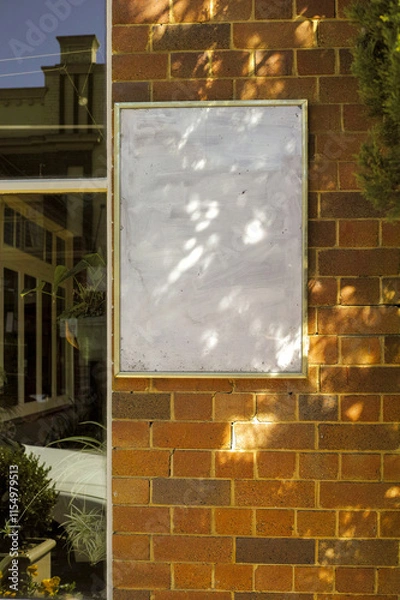 Obraz Blank Signboard on Brick Wall