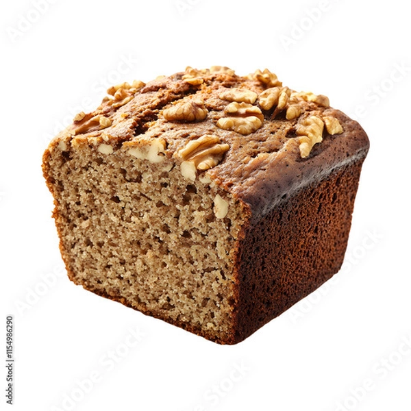 Obraz Tasty soft Maple walnut quick bread isolated on transparent background