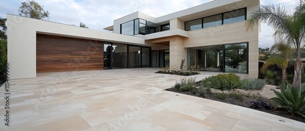 Obraz A large house with a large driveway