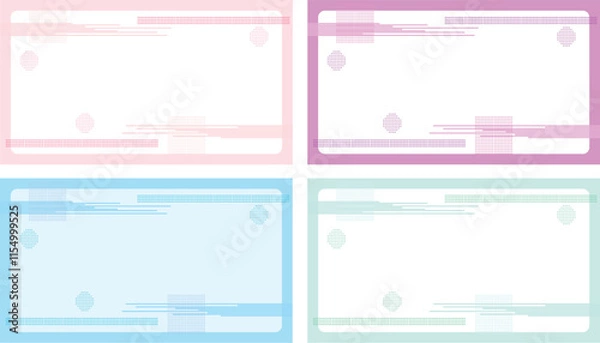 Fototapeta サイバーパンク風フレーム素材イラストセット