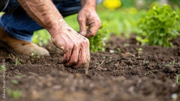 Fototapeta Sustainable Agriculture: Advocating for organic farming techniques that maintain healthy soils, reduce chemicals, and support biodiversity, ensuring a sustainable agricultural future.
