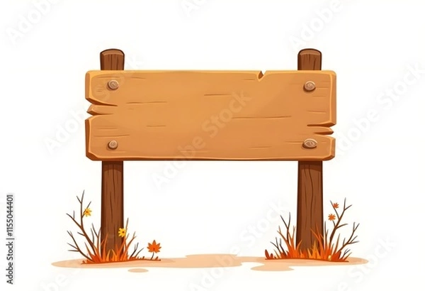 Obraz Plank wooden board sign board vector image

