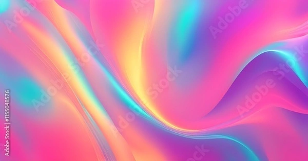 Fototapeta Iridescent neon background, holographic abstract soft pastel colors backdrop