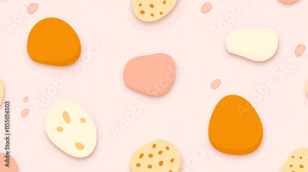 Fototapeta Soft pastel colors create playful abstract background with organic shapes