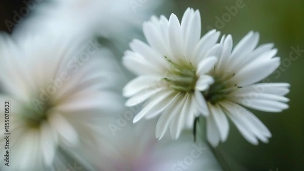 Obraz some very pretty white flowers with green leaves in the background snuggling together