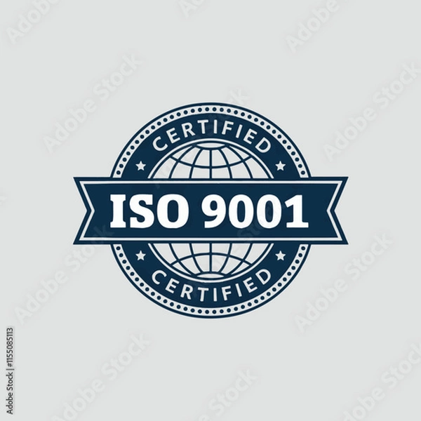 Fototapeta stamp with the iso 9001 written inside
