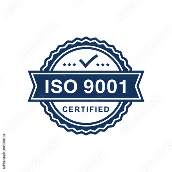 Fototapeta stamp with the iso 9001 written inside