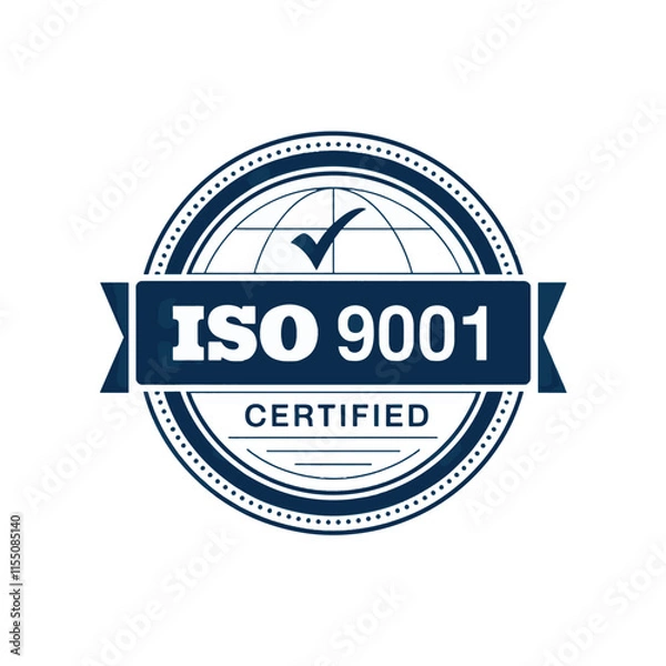 Fototapeta stamp with the iso 9001 written inside
