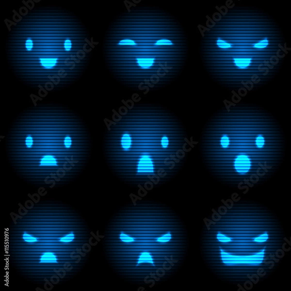 Fototapeta robot smile set