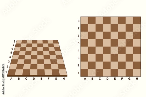 Obraz Chess. Chessboard. Identical square board. Mathematics, geometry, science, math.