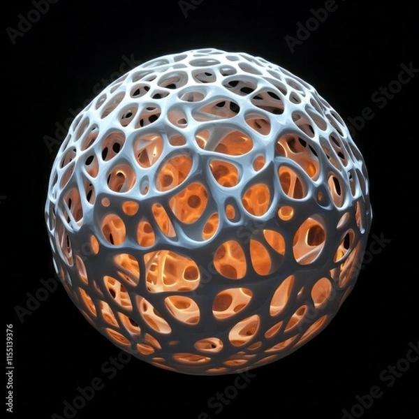 Fototapeta A perfectly round, vibrant orange fruit with detailed, realistic texture, softly lit with cinematic lighting