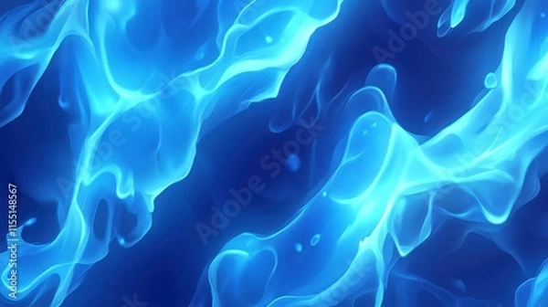 Fototapeta Glowing Blue Marble. Abstract blue marble pattern with fluid swirls and veining, enhanced with glowing highlights.