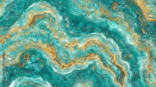 Fototapeta Abstract Blue Marble. Fluid swirls and veining in a mesmerizing abstract blue marble pattern. 