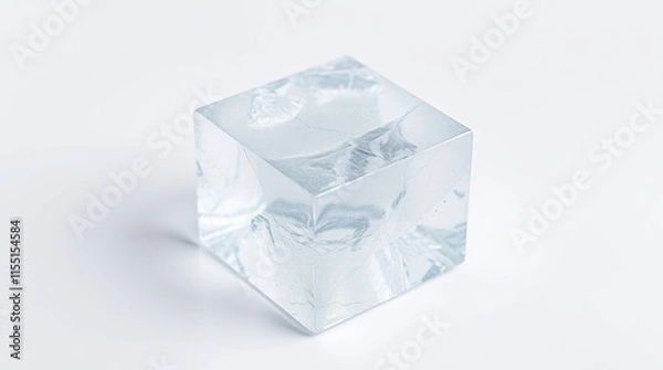 Fototapeta Transparent Ice Cube, Abstract Geometric Form