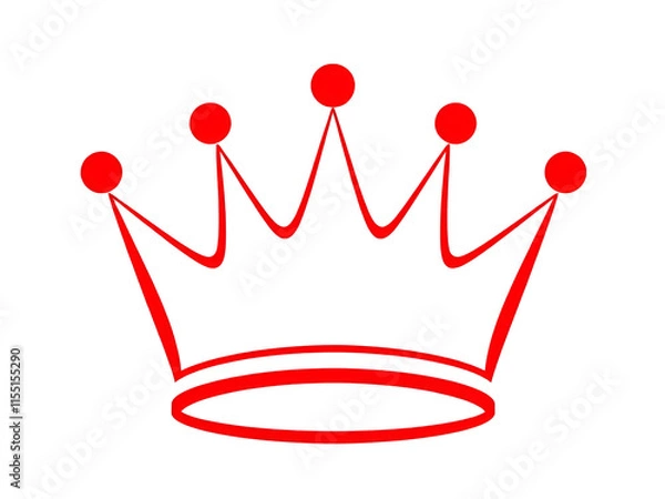 Obraz Red  crown isolated on  transparent background