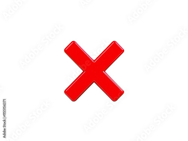 Obraz red cross mark isolated on transparent background 