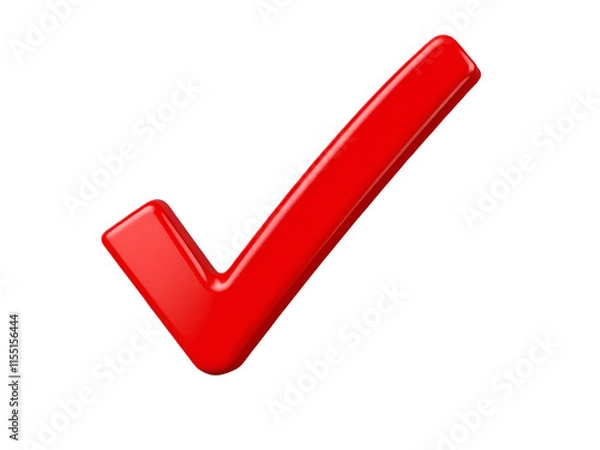Obraz red check mark isolated on transparent background 