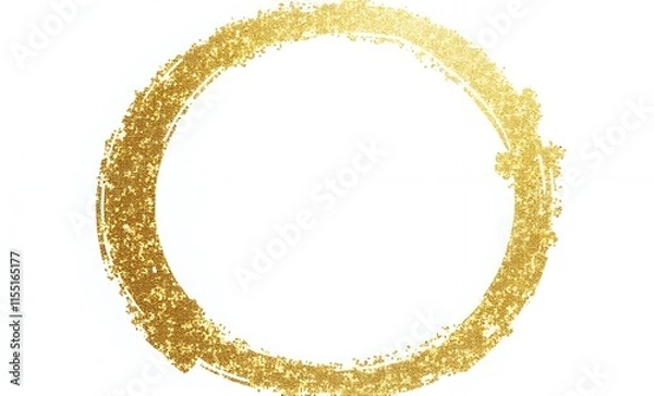 Fototapeta 金色のラメが散りばめられた 円形の枠