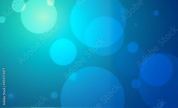 Fototapeta 淡い青と水色のグラデーションに、ぼけた円形が散りばめられた抽象的な背景