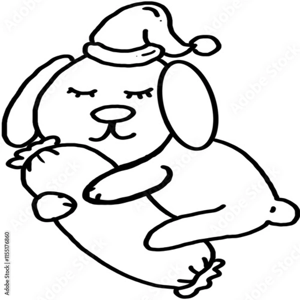 Fototapeta Dog with sleeping