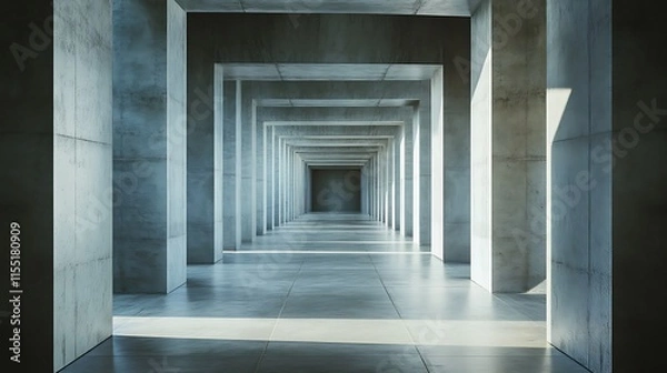 Fototapeta Abstract Concrete Corridor Architecture