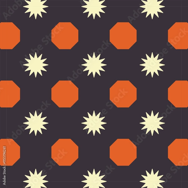 Fototapeta star pattern geometric shapes illustrations retro colors