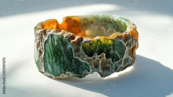 Obraz Earthy Jade Bracelet with Rough Textures