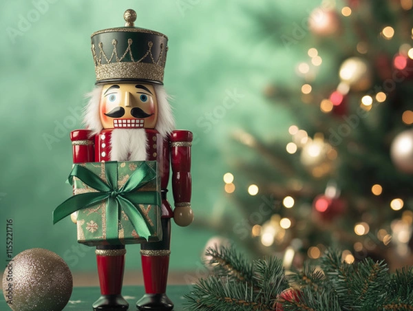 Obraz christmas tree with nutcracker