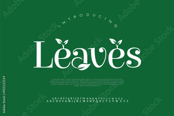 Obraz modern nature leaf earth green tree abstract digital alphabet font. minimal technology typography, creative urban sport fashion futuristic font and with numbers. vector illustration
