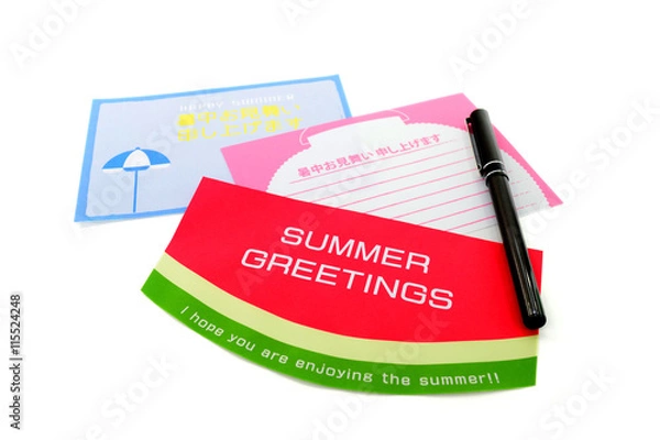 Fototapeta 夏のメッセージカードイメージ