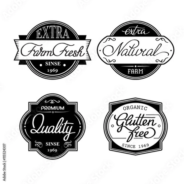 Fototapeta zestaw uniwersalnych etykiet na butelki