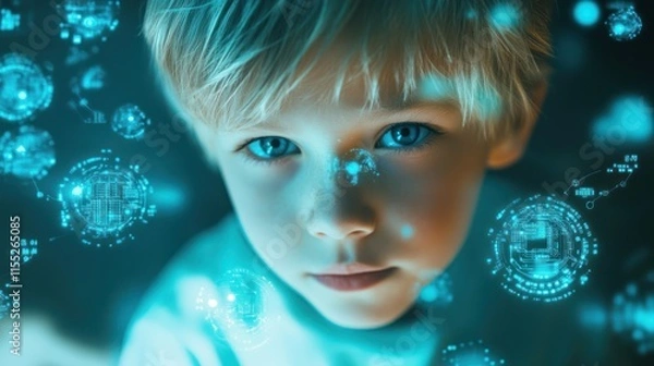 Obraz Young boy looking at the future