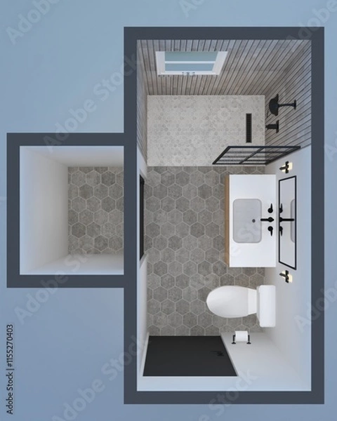 Fototapeta Interior Design with Realistic Render